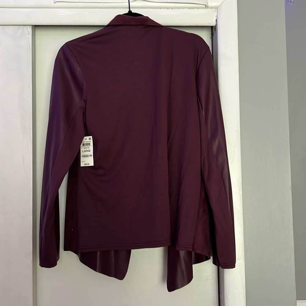 large alfani 3 tone jacket in berry